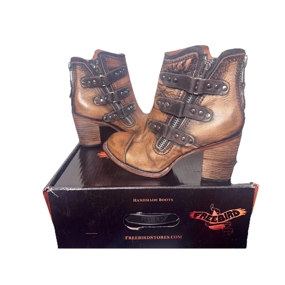 Freebird Beckett Booties Bronze Woman’s Size 9 Distressed With Box